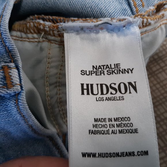 Hudson Women's Natalie Super Skinny Jeans Size 27 Distressed Raw Hem Light Wash - Picture 10 of 16